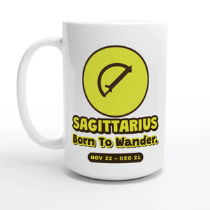 Sagittarius. Born To Wander — 15oz coffee mug, other side