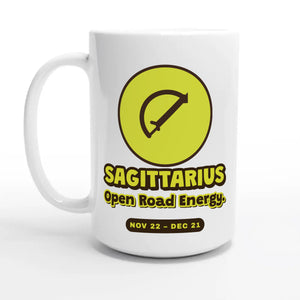 Sagittarius • Open Road Energy — 15oz coffee mug, other side