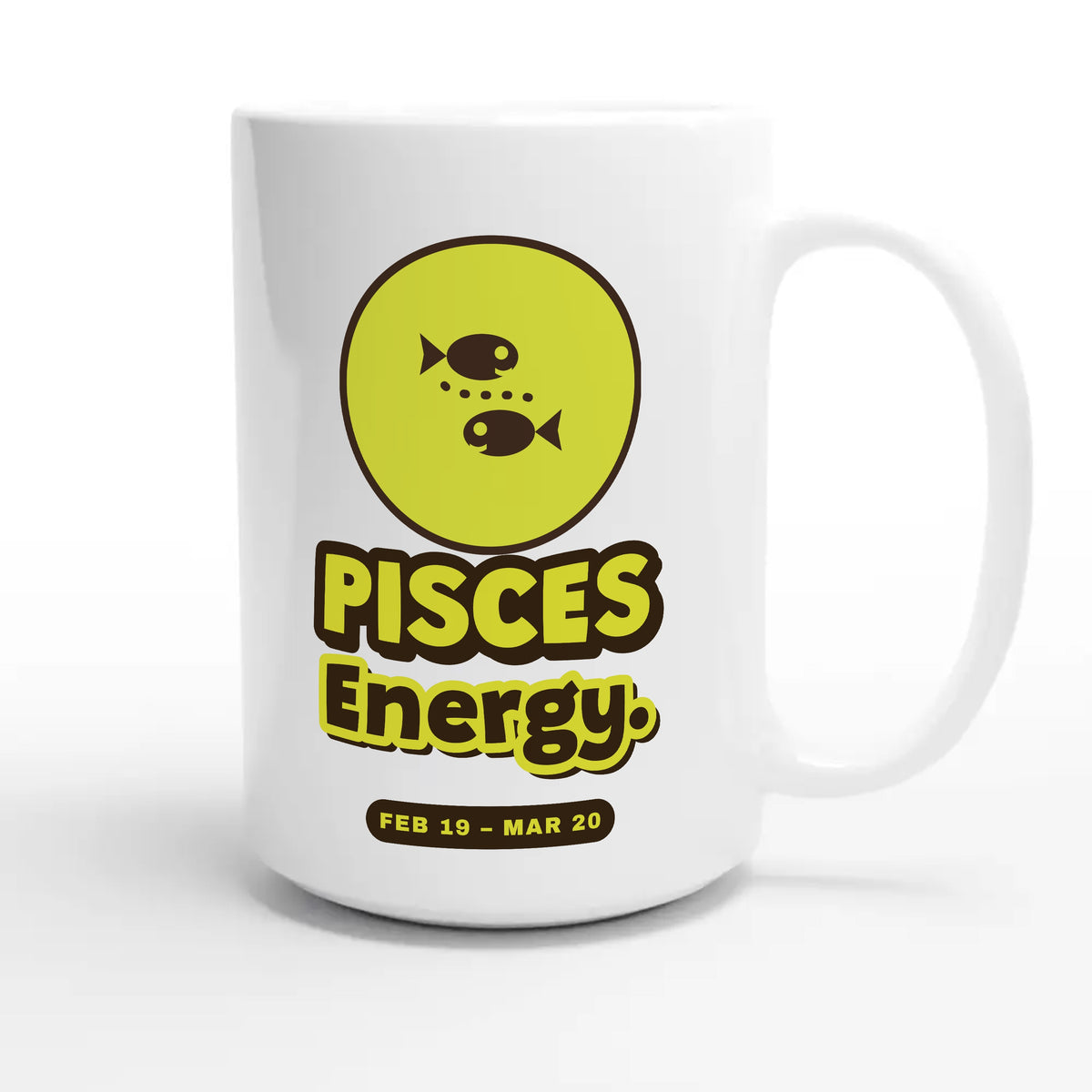 Pisces Energy — cute 15oz white coffee mug