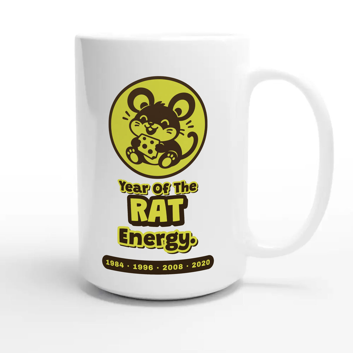 Year Of The Rat Energy — cute 15oz white coffee mug