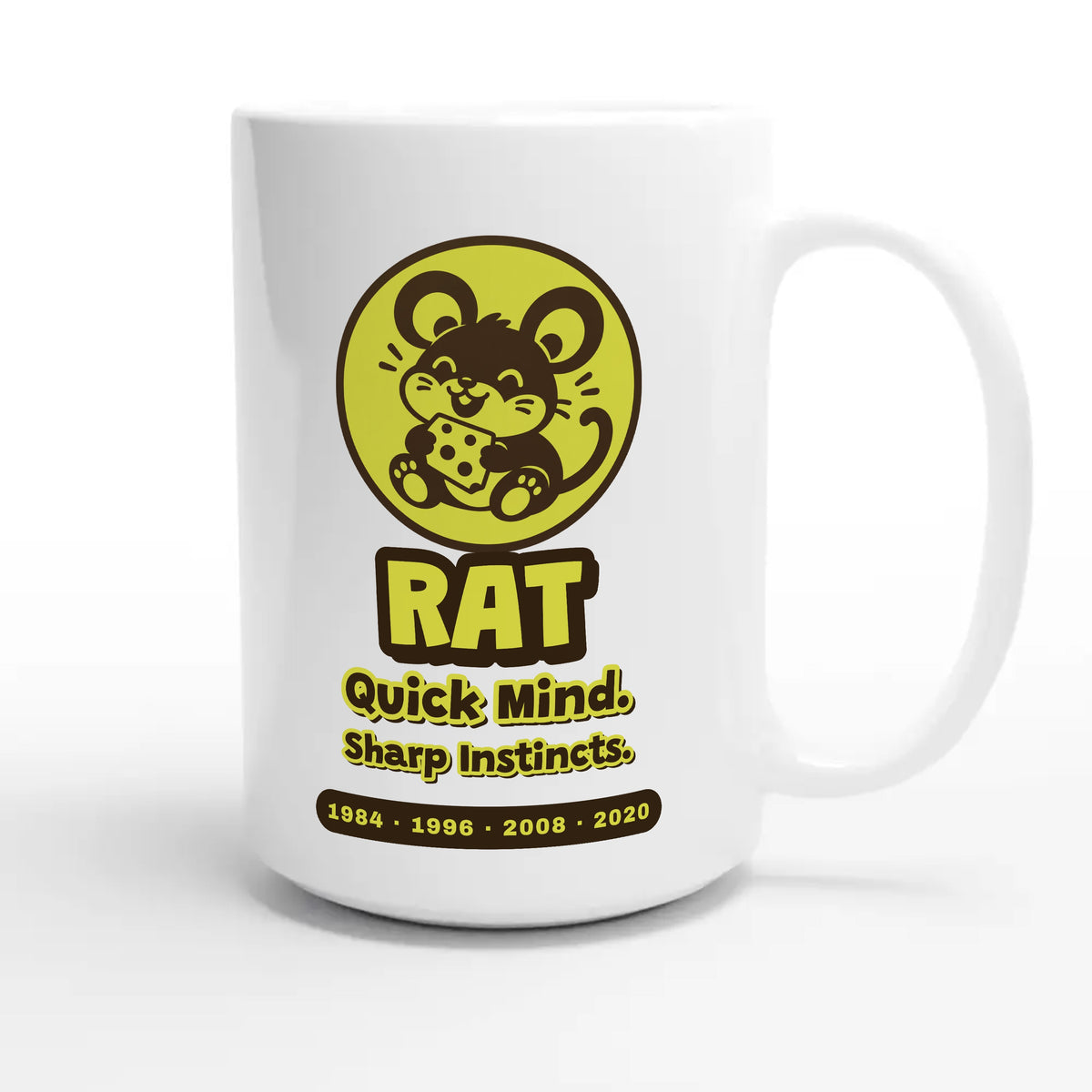 Rat • Quick Mind. Sharp Instincts — cute 15oz white coffee mug