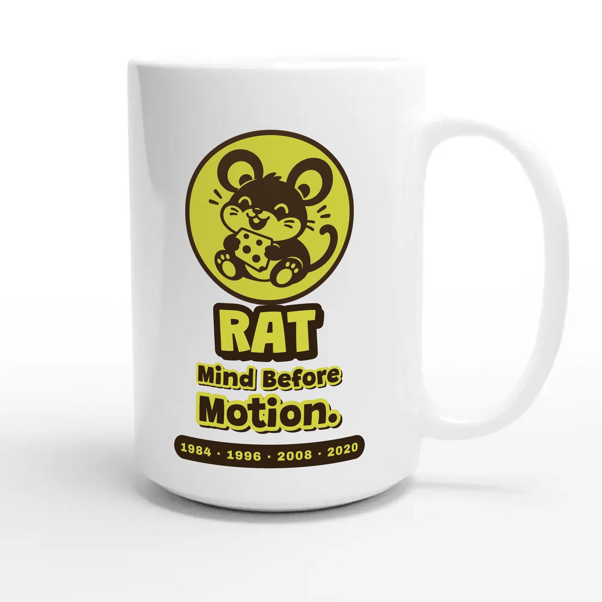 Rat • Mind Before Motion — cute 15oz white coffee mug