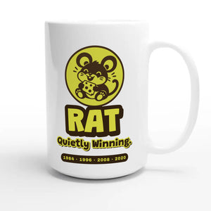 Rat • Quietly Winning — cute 15oz white coffee mug