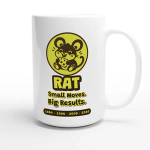 Rat • Small Moves. Big Results — cute 15oz white coffee mug