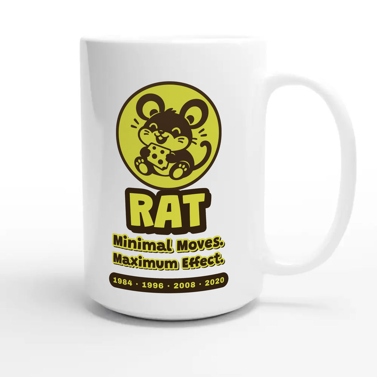 Rat • Minimal Moves. Maximum Effect — cute 15oz white coffee mug