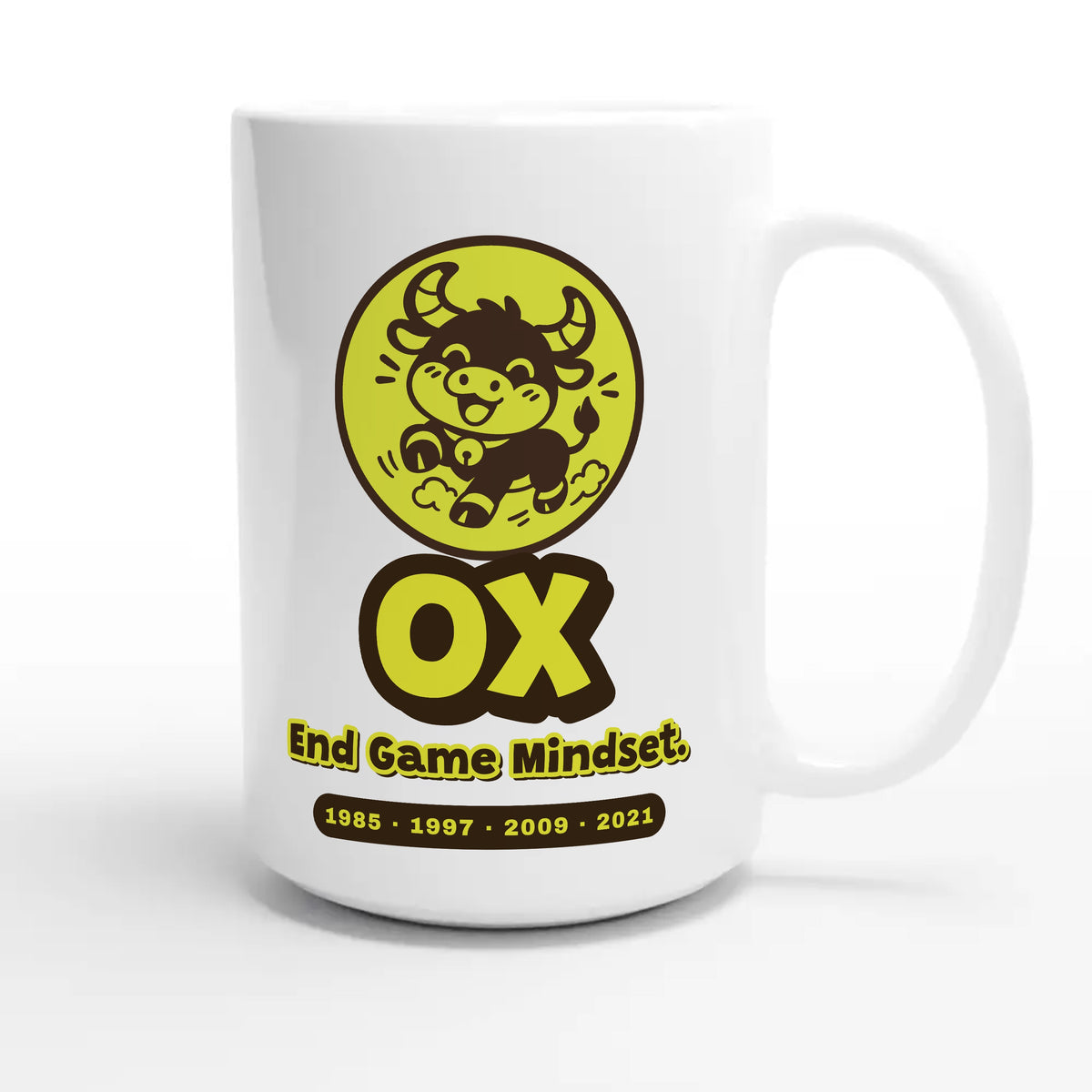 Ox • End Game Mindset — cute 15oz white coffee mug