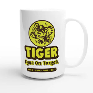 Tiger • Eyes On Target — cute 15oz white coffee mug