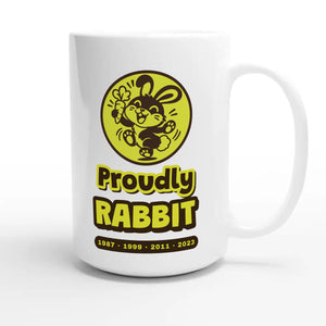 Proudly Rabbit — cute 15oz white coffee mug