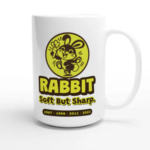 Rabbit • Soft But Sharp — cute 15oz white coffee mug