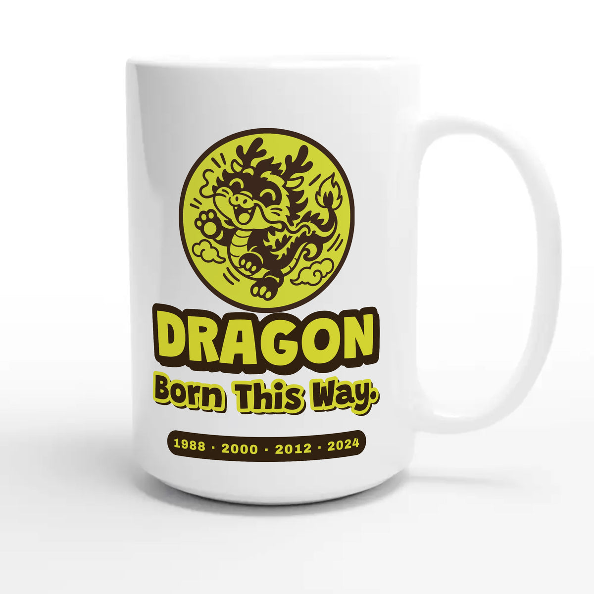 Dragon • Born This Way — cute 15oz white coffee mug