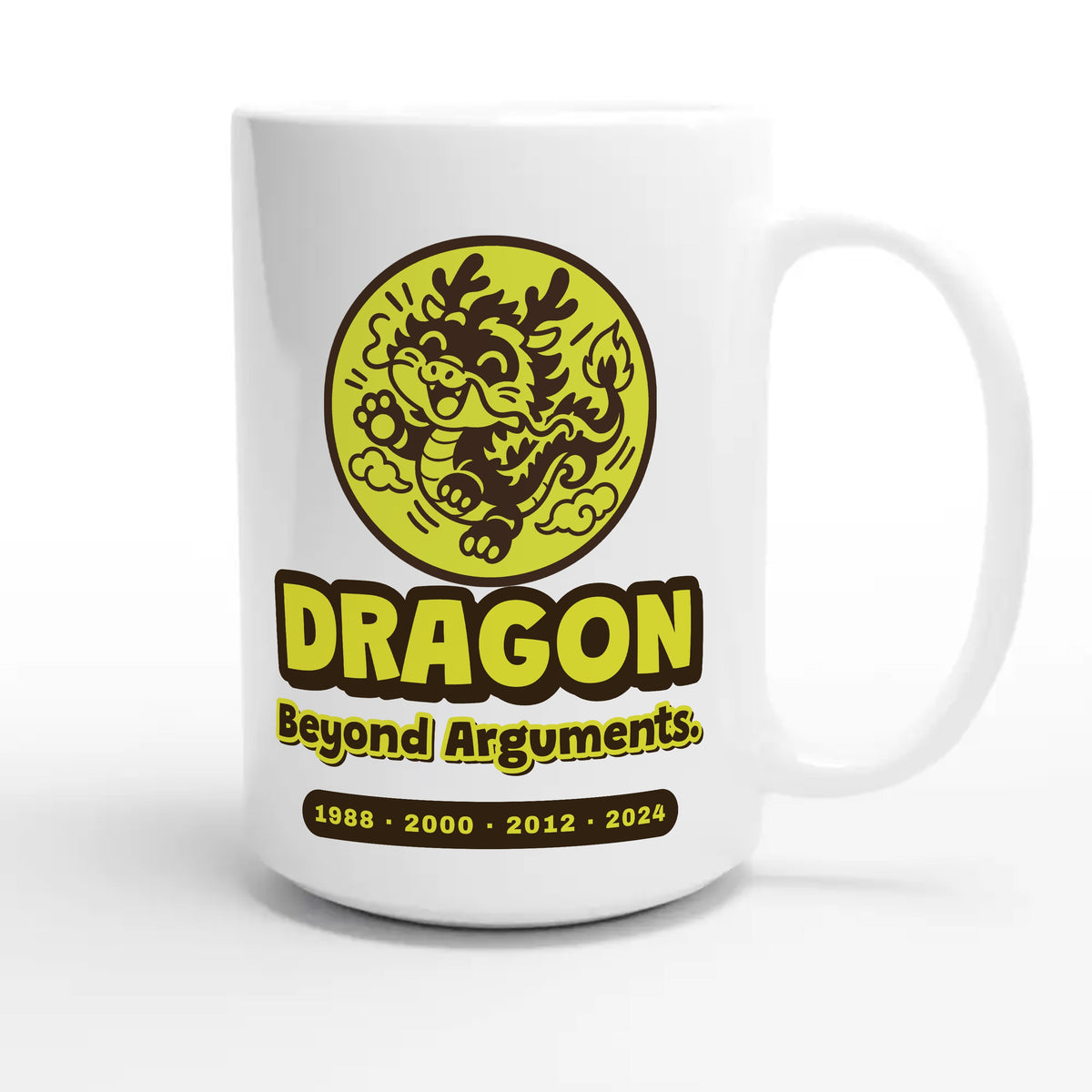 Dragon • Beyond Arguments — funny 15oz white coffee mug