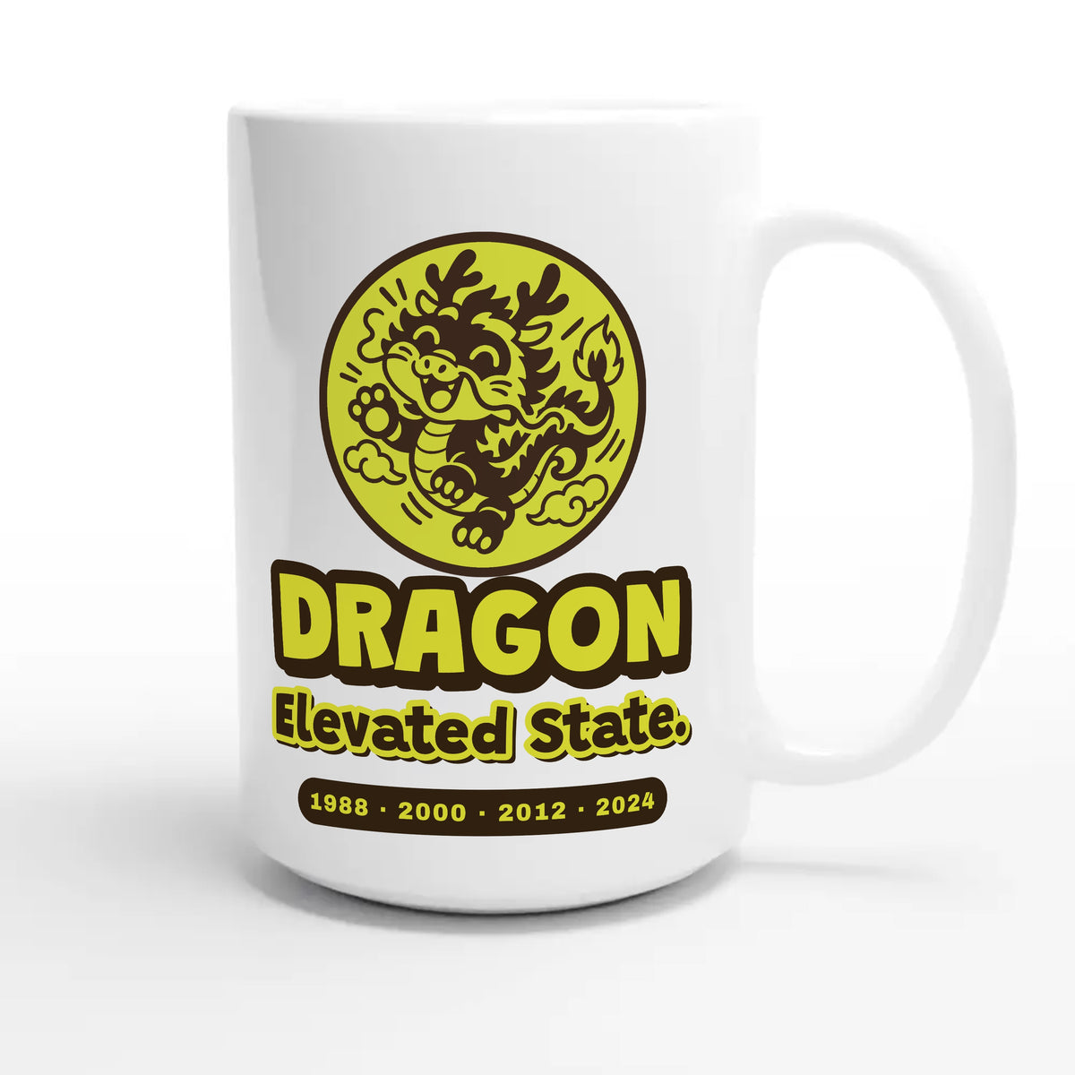 Dragon • Elevated State — cute 15oz white coffee mug