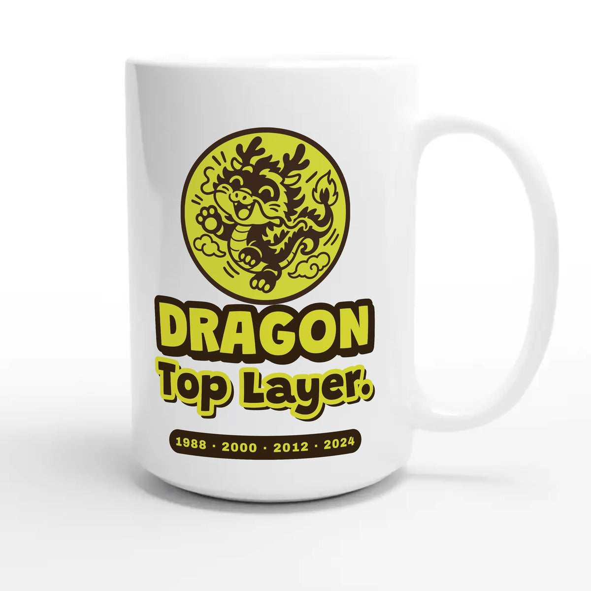 Dragon • Top Layer — cute 15oz white coffee mug