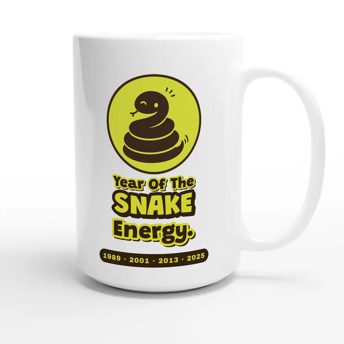 Year Of The Snake Energy — cute 15oz white coffee mug