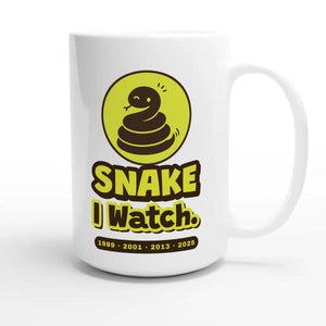 Snake • I Watch — cute 15oz white coffee mug