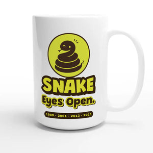 Snake • Eyes Open — cute 15oz white coffee mug