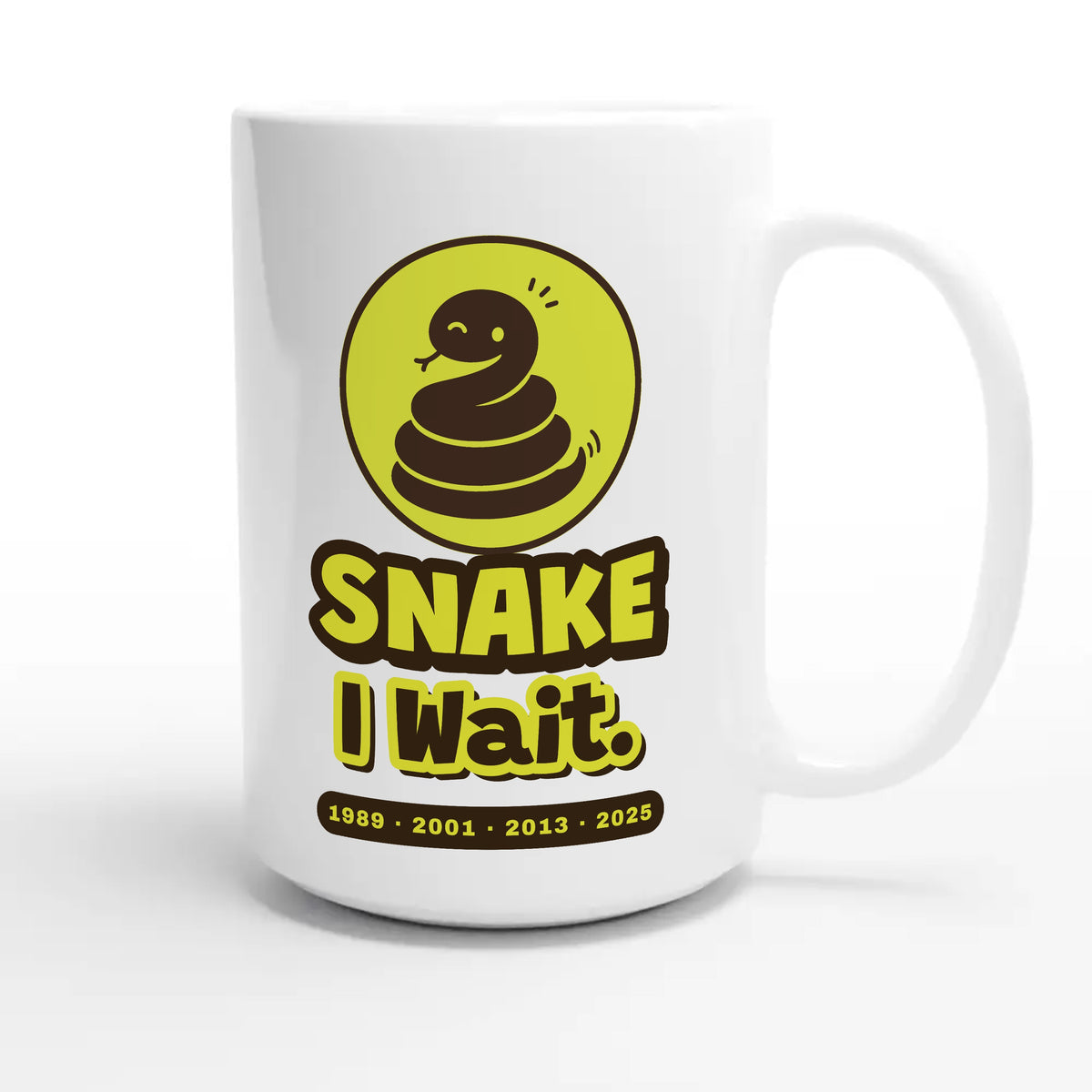 Snake • I Wait — cute 15oz white coffee mug