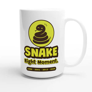 Snake • Right Moment — cute 15oz white coffee mug