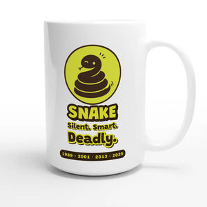 Snake • Silent. Smart. Deadly — cute 15oz white coffee mug