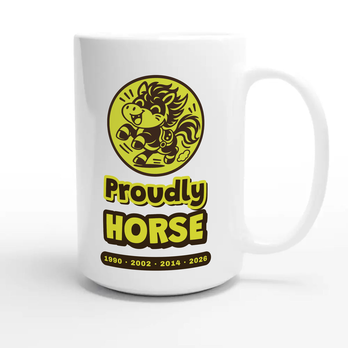 Proudly Horse — cute 15oz white coffee mug