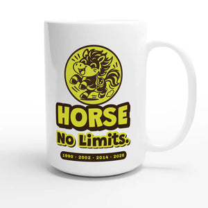 Horse • No Limits — cute 15oz white coffee mug
