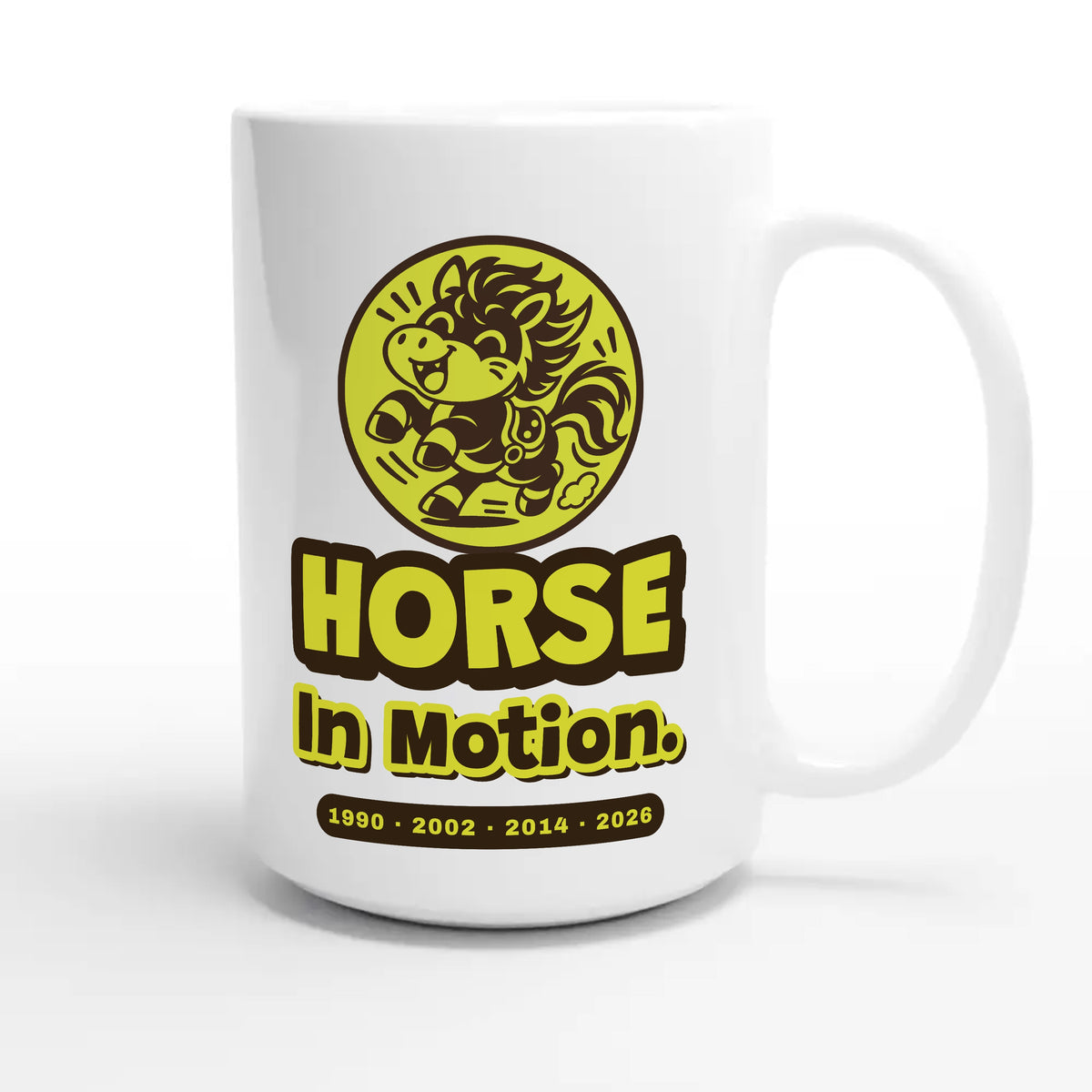 Horse • In Motion — cute 15oz white coffee mug