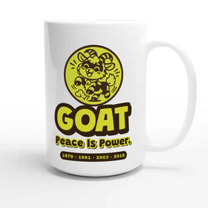 Goat • Peace Is Power — cute 15oz white coffee mug