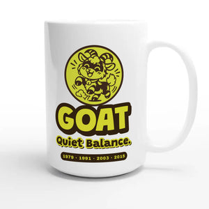 Goat • Quiet Balance — cute 15oz white coffee mug
