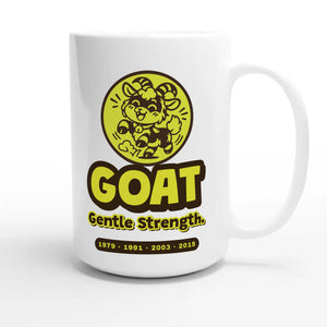 Goat • Gentle Strength — cute 15oz white coffee mug