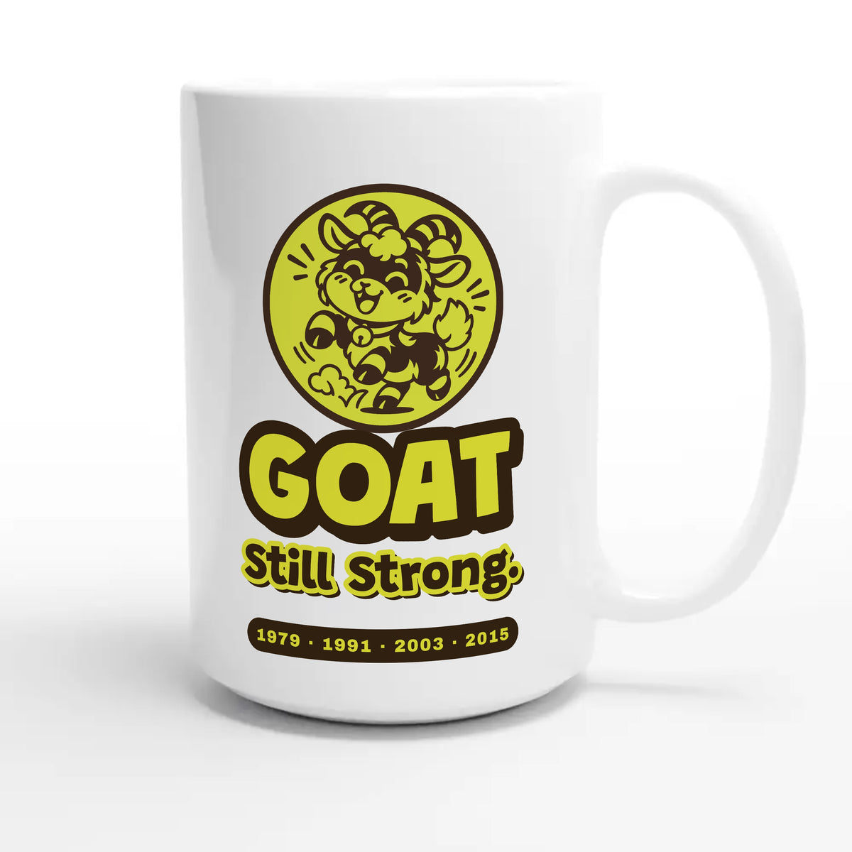 Goat • Still Strong — cute 15oz white coffee mug