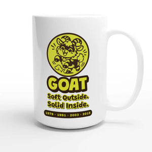 Goat • Soft Outside. Solid Inside — cute 15oz white coffee mug