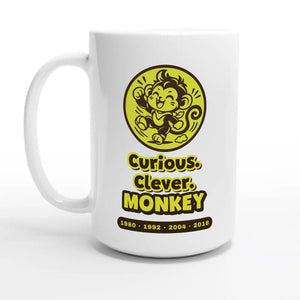 Curious. Clever. Monkey — 15oz coffee mug, other side