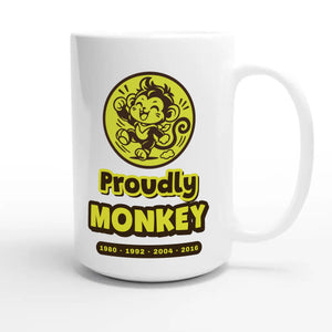 Proudly Monkey — cute 15oz white coffee mug