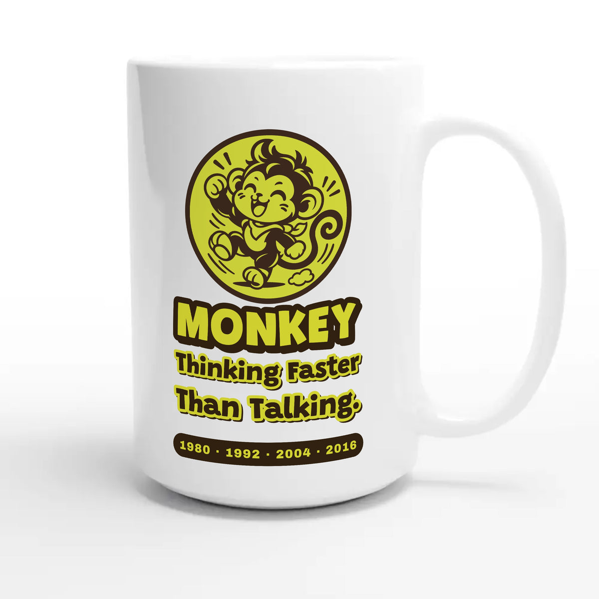 Monkey • Thinking Faster Than Talking — cute 15oz white coffee mug