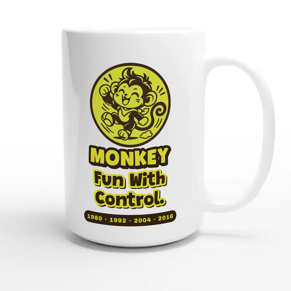 Monkey • Fun With Control — cute 15oz white coffee mug