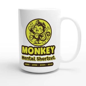 Monkey • Mental Shortcut — cute 15oz white coffee mug