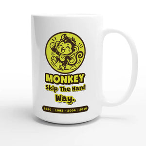 Monkey • Skip The Hard Way — cute 15oz white coffee mug