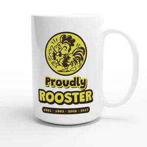 Proudly Rooster — cute 15oz white coffee mug