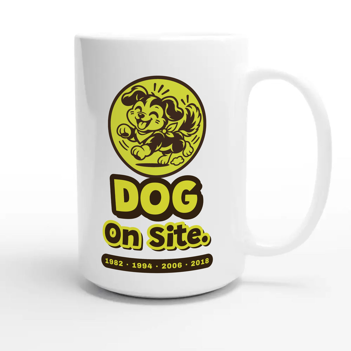 Dog • On Site — cute 15oz white coffee mug