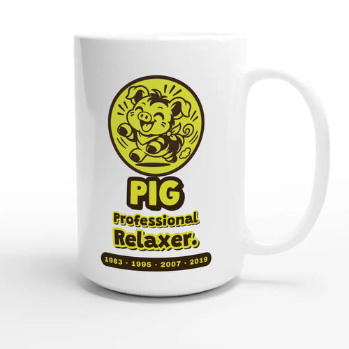Pig • Professional Relaxer — cute 15oz white coffee mug